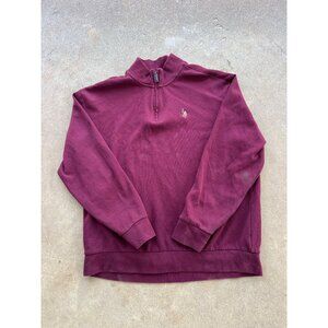 U.S. Polo Assn. Mens 2XL Half-Zip Pullover Sweatshirt Burgundy V3